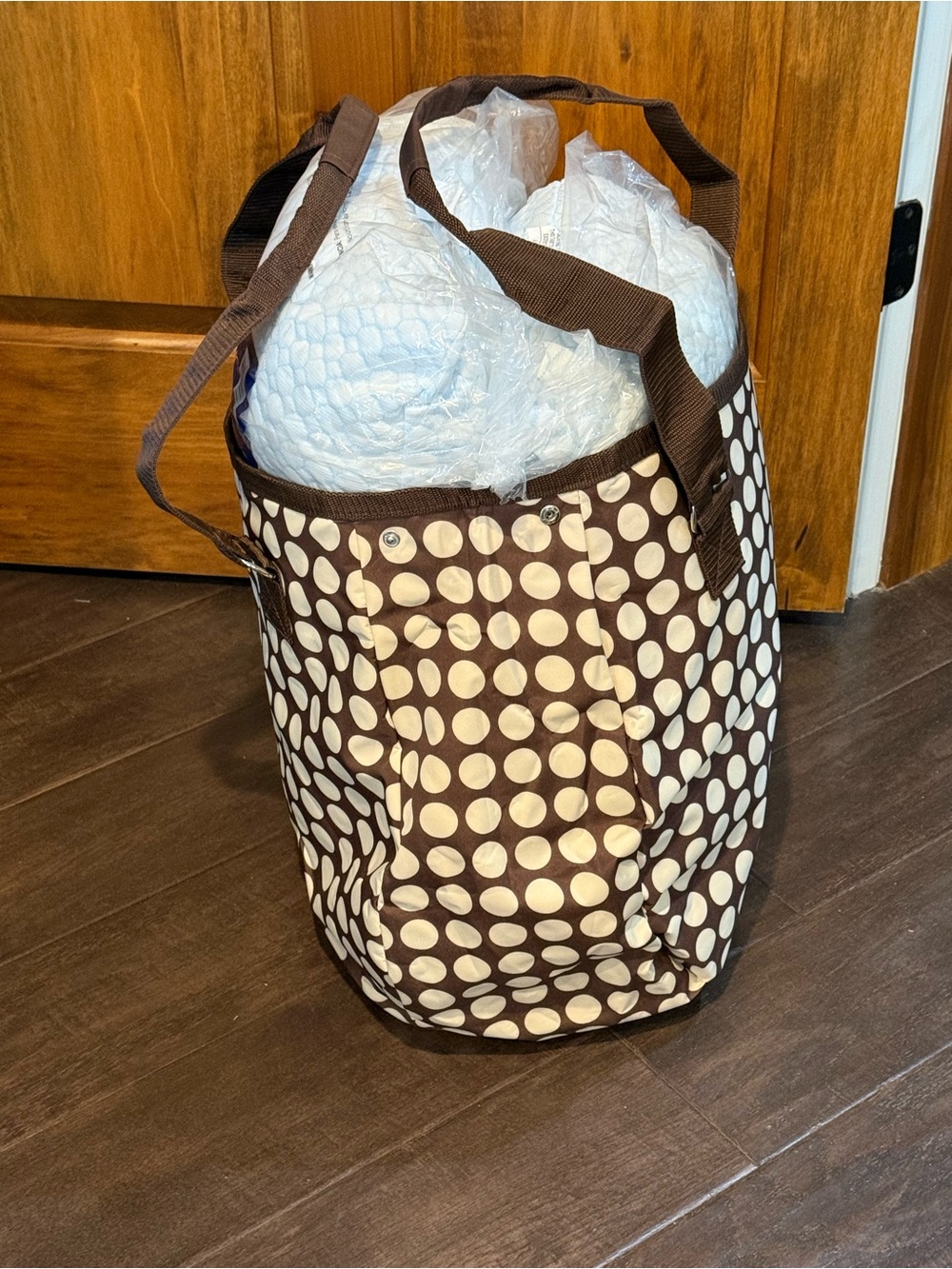 NWT Initials Inc. One Trip Wonder Bag - Brown/White with Green Monogram - Picture 6 of 7